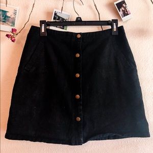 Black button up skirt